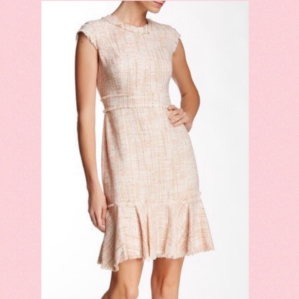 NANETTE LEPORE  Boucle Frayed Shift Dress NWT sz 8-12-14 - Picture 3 of 5